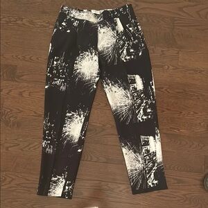 Black and White Graphic Print Pants